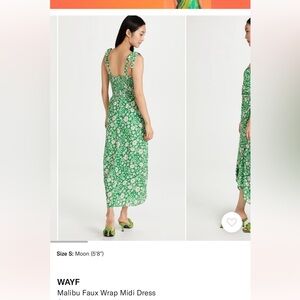 Wayf Green Spaghetti Strap Sundress for Wedding Guest